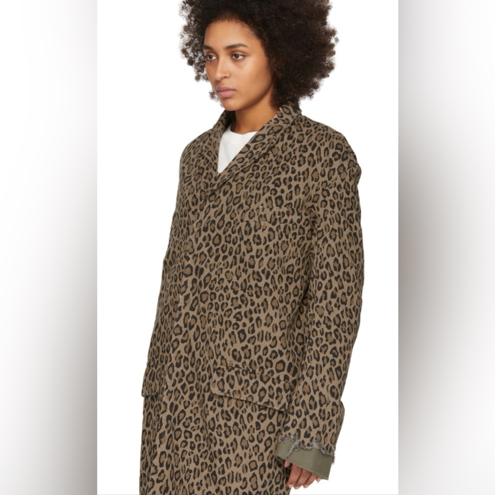 New without tags R13 cotton distressed leopard print coat. Size medium. - Picture 11 of 16